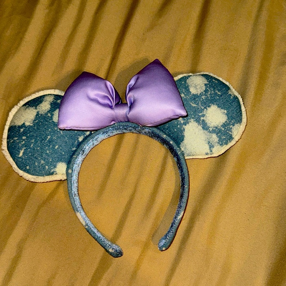 Denim tie dye Disneyland ears Minnie Mouse ears
